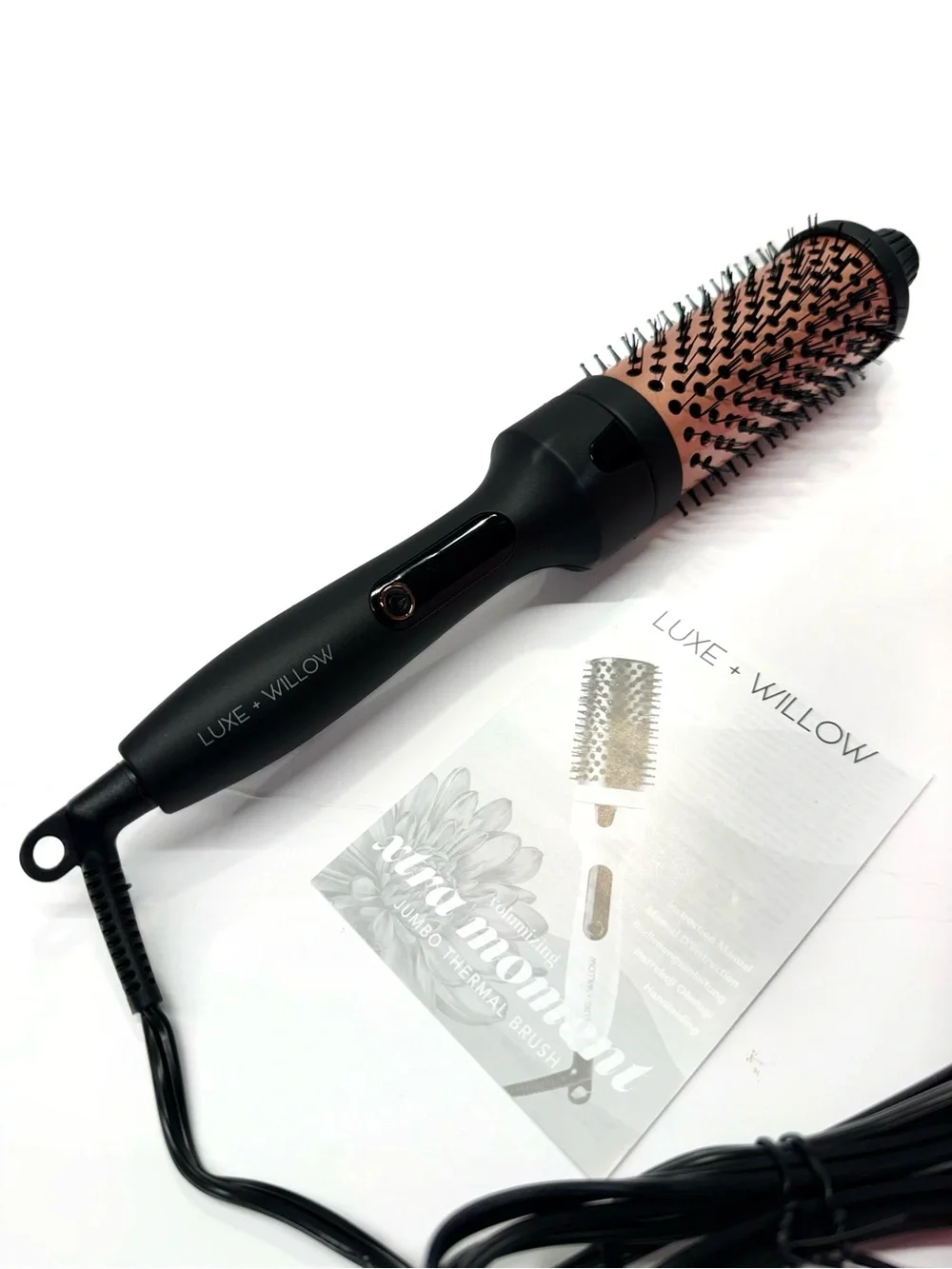 Luxe And Willow BIO Moment XL Volumizing Thermal Brush — Pink & Black NWT